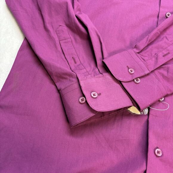 John Lennon x English Laundry Purple Ombré Long Sleeve Button Down Shirt Size M - Picture 10 of 12